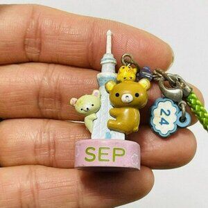 Sanrio Rilakkuma Bear September 24 Tower Strap Hanging Keychain Figure Birthday